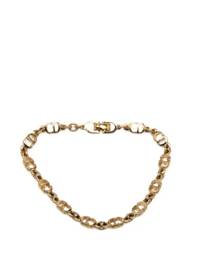 Pre-owned Dior 20th Century Gold Plated Cd Logo Chain Link Bracelet Costume Bracelet
