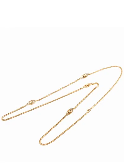 Pre-owned Dior 20th Century Gold Plated Cd Logo Chain Necklace Costume Necklace