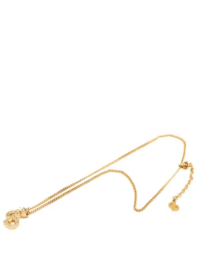 Pre-owned Dior 20th Century Gold Plated Strass Cd Logo Pendant Necklace Costume Necklace