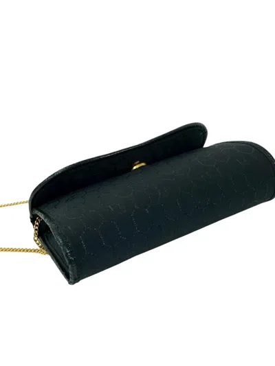Pre-owned Dior 20th Century Honeycomb Canvas Chain Flap Crossbody Bag In Black