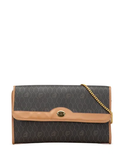 Pre-owned Dior 20th Century Honeycomb Coated Canvas Chain Shoulder Bag