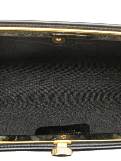 Pre-owned Dior 20th Century Honeycomb Coated Canvas Clutch Bag In Black