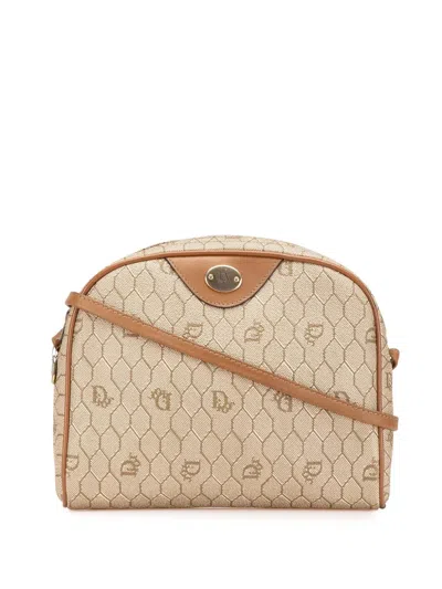 Pre-owned Dior 20th Century Honeycomb Coated Canvas Crossbody Bag