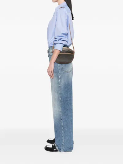 Pre-owned Dior 20th Century Honeycomb Coated Canvas Crossbody Bag In Black