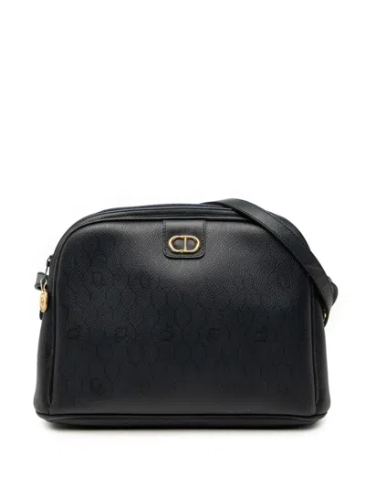 Pre-owned Dior 20th Century Honeycomb Coated Canvas Crossbody Bag In Blue