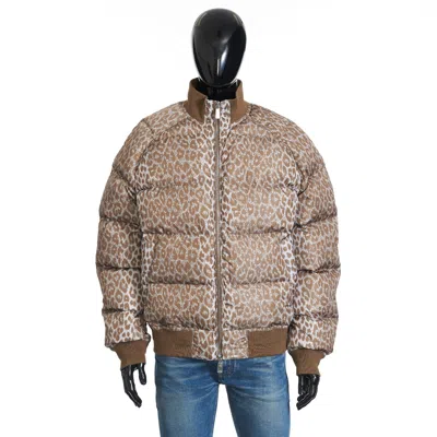 Pre-owned Dior 2700$ Leopard Pattern Print Down Jacket - Quilted, Padded In Brown