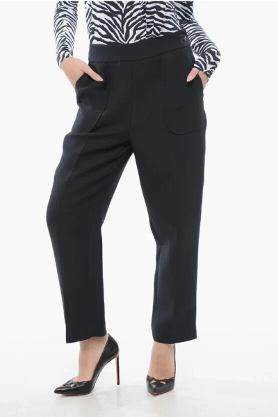 Dior 3-pocketed Cropped Fit Wool Blend Pants In Black