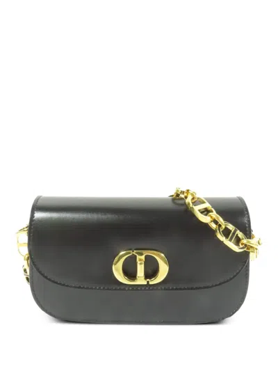 Pre-owned Dior 30 Montaigne Avenue Shoulder Bag In Black