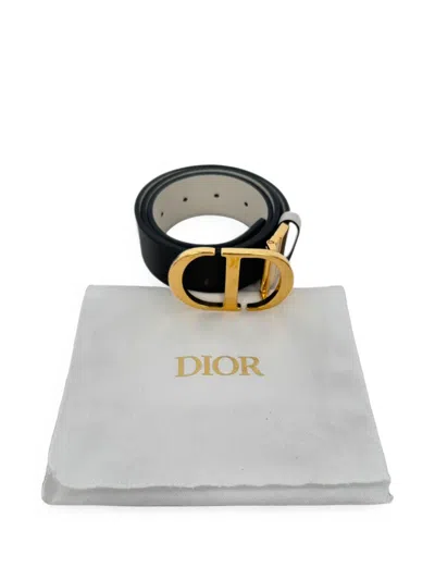 Pre-owned Dior 30 Montaigne Belt In Black