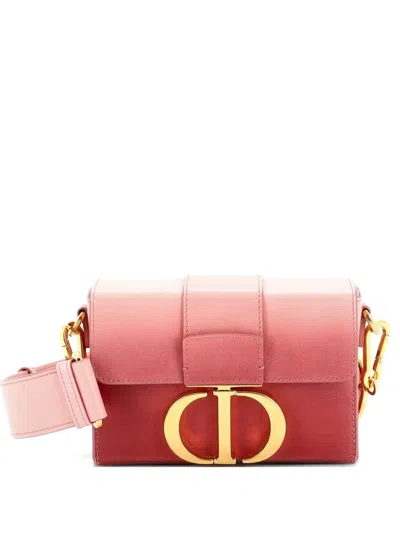 Pre-owned Dior 30 Montaigne Box Bag Ombre Leather Shoulder Bag In Pink