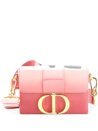 Pre-owned Dior 30 Montaigne Box Bag Ombre Leather Shoulder Bag In Pink