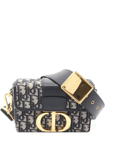 Pre-owned Dior 30 Montaigne Box Jacquard Cross Body Bag In Neutral