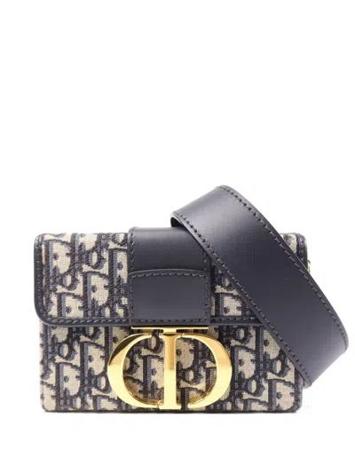 Pre-owned Dior 30 Montaigne Crossbody Bag In Blue