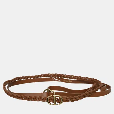 Pre-owned Dior 30 Montaigne Double Braided Belt In Brown