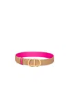 Dior 30 Montaigne Double-sided Belt In Nude