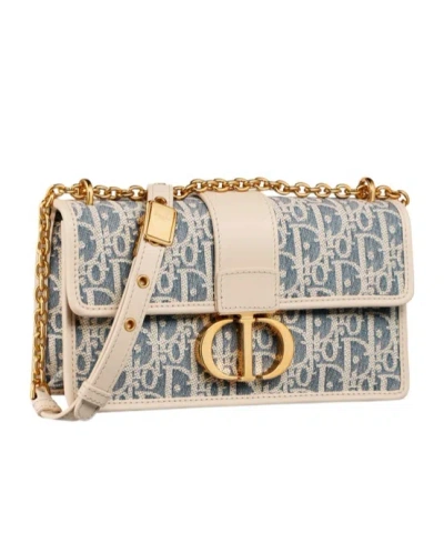 Dior 30 Montaigne East-west Chain Shoulder Bag In Nude