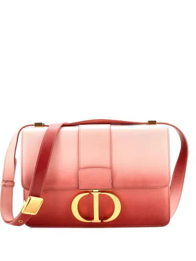 Pre-owned Dior 30 Montaigne Flap Bag Gradient Leather Shoulder Bag In Red
