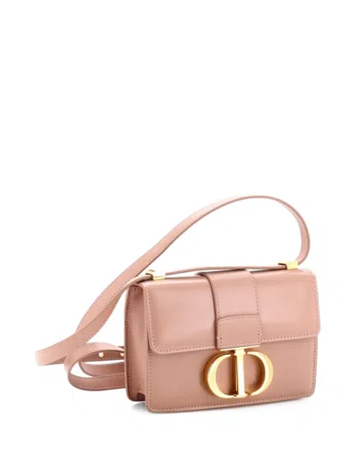 Pre-owned Dior 30 Montaigne Flap Bag Leather Micro Shoulder Bag In Neutral