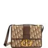 Dior 30 Montaigne Flap Bag Oblique Canvas In Brown