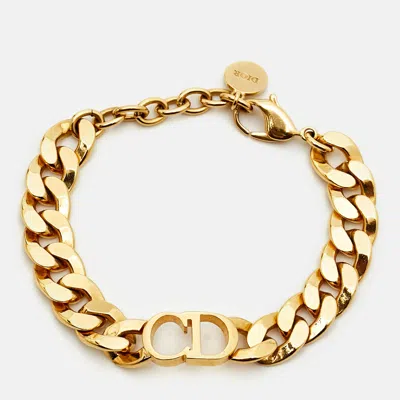 Pre-owned Dior 30 Montaigne Gold Tone Metal Bracelet