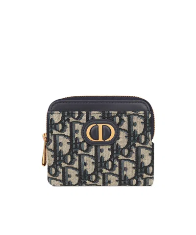Dior 30 Montaigne Lavender Wallet In Black