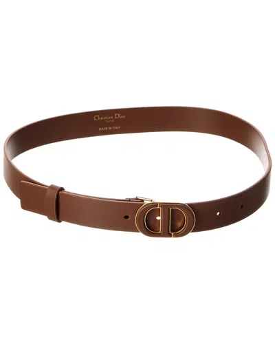 Dior 30 Montaigne Leather Belt In Brown