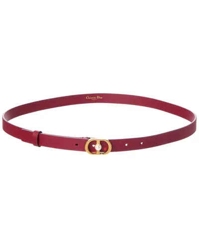 Dior 30 Montaigne Leather Belt In Red