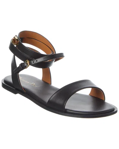 Dior 30 Montaigne Leather Sandal In Black
