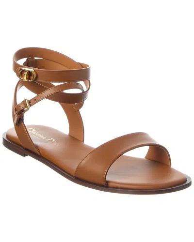 Dior 30 Montaigne Leather Sandal In Brown