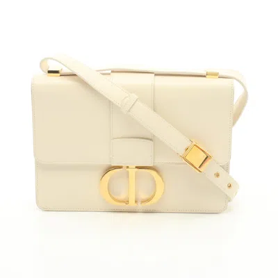 Dior 30 Montaigne Montaigne Shoulder Bag Leather Off In White