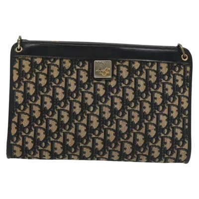 Pre-owned Dior 30 Montaigne Navy Canvas Shoulder Bag () In Blue
