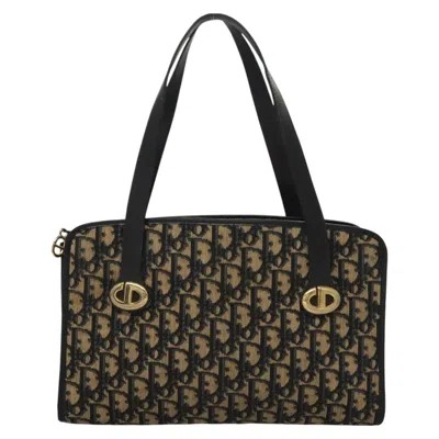 Pre-owned Dior 30 Montaigne Navy Canvas Shoulder Bag () In Blue