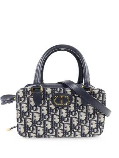 Pre-owned Dior 30 Montaigne Oblique Mini Bag In Blue