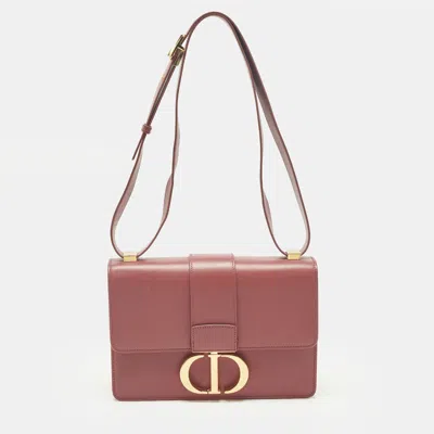 Pre-owned Dior 30 Montaigne Old Rose Leather Shoulder Bag In Pink