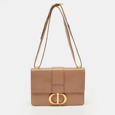 Pre-owned Dior 30 Montaigne Old Rose Leather Shoulder Bag In Pink