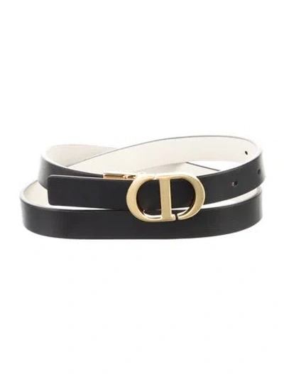 Pre-owned Dior 30 Montaigne Reversible Belt Skinny Belt W/ Tags In Multi