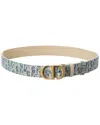 Dior 30 Montaigne Reversible Canvas & Leather Belt In Gray