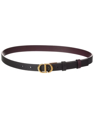Dior 30 Montaigne Reversible Leather Belt In Black
