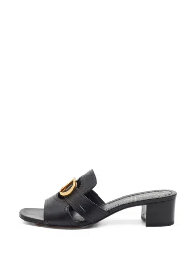Pre-owned Dior 30 Montaigne Sandals In Black