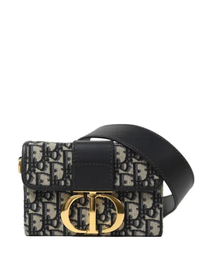 Pre-owned Dior 30 Montaigne Shoulder Bag In Black