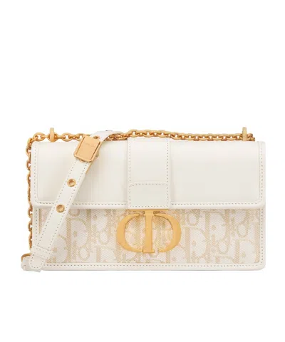Dior 30 Montaigne Shoulder Bag In White