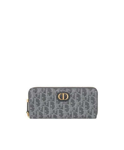Dior 30 Montaigne Voyageur Slim Wallet In Gray