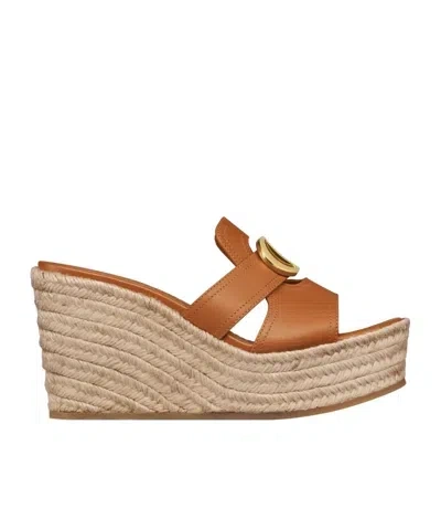 Dior 30 Montaigne Wedges Sandals In Nude