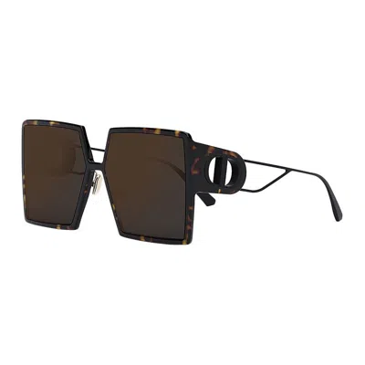 Dior 30 Montaigne-inspired Mirrored Sunglasses In Brown