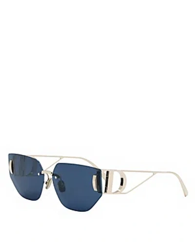 Dior 30montaigne B3u Mirrored Butterfly Sunglasses, 65mm In Gold/blue Solid