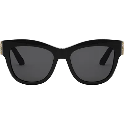 Dior 30montaigne B41 54mm Butterfly Sunglasses In Shiny Black/smoke