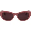 Dior 30montaigne B5u 54mm Oval Sunglasses In Matte Pink/bordeaux