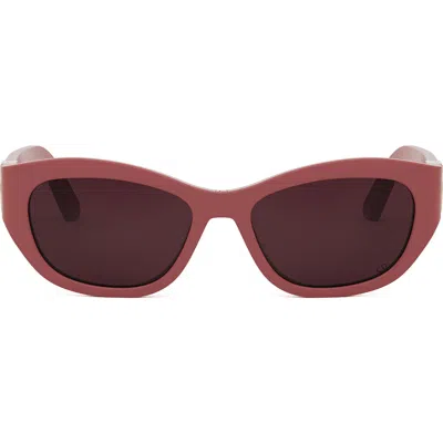 Dior 30montaigne B5u 54mm Oval Sunglasses In Matte Pink/bordeaux