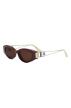 Dior 30montaigne B6i 51mm Oval Sunglasses In Brown