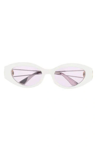 Dior 30montaigne B6i 51mm Oval Sunglasses In White